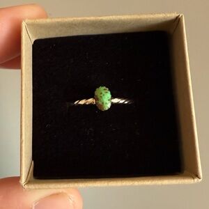 Green Stone Silver Ring